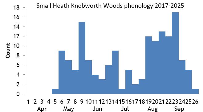 Small Heath Knebworth Woods phenology chart